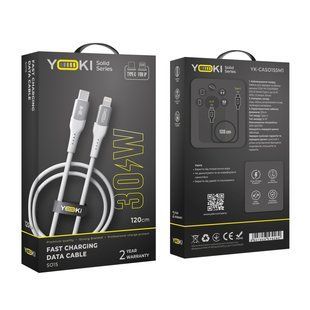 Кабель USB YOKI SOLID YK-SO15 Type-C to Lightning 30W 1.2m Бiлий 6907858579280 фото
