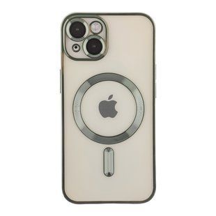 Чехол TPU Metallic Full Camera with Magsafe для iPhone 15 Green 2020000384717 фото