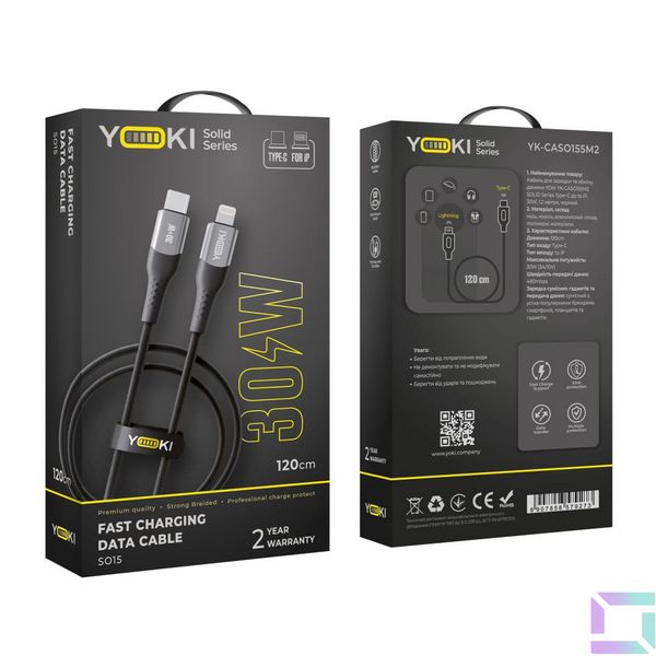 USB YOKI SOLID YK-SO15 Type-C to Lightning 30W 1.2m Цвет Белый 6907858579280 фото