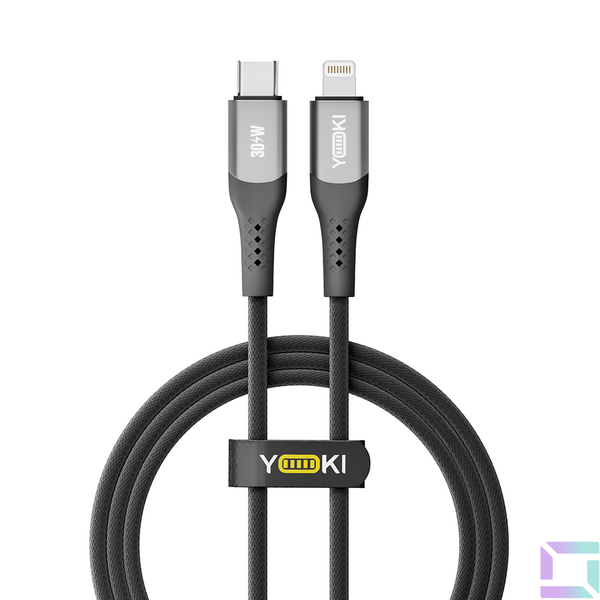 Кабель USB YOKI SOLID YK-SO15 Type-C to Lightning 30W 1.2m Колір Бiлий 6907858579280 фото