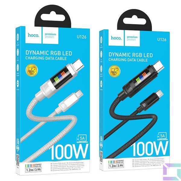 USB Hoco U126 100W Type-C to Type-C 1.2m Черный 6942007611206 фото