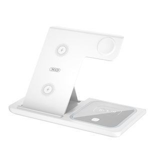 Бездротовий Зарядний Пристрій XO WX023 3 в 1 For iP Watch Бiлий 6920680879397 фото
