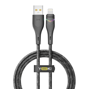 USB YOKI RGB YK-RG24 Lightning 2.4A 1.2m Цвет Черный 6907858579655 фото