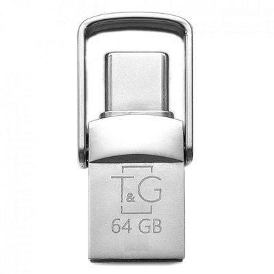 USB OTG флеш-накопичувач -Type C 64GB T&amp;G металева серія 104 Колір Сталевий 4719303952799 фото