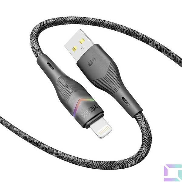 USB YOKI RGB YK-RG24 Lightning 2.4A 1.2m Цвет Черный 6907858579655 фото