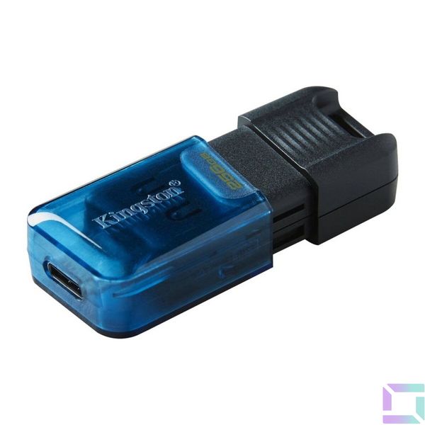 USB флеш-накопичувач 3.2 Kingston DataTraveler 80M 256Gb Type C Колір Чорний/Блакитний 740617330557 фото