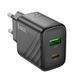 Мережевий Зарядний Пристрій Hoco CS23A 1USB/1USB-C PD/QC 30W Чорний 6942007609944 фото 3
