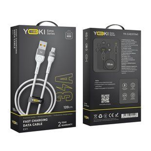 Кабель USB YOKI EXTRA YK-EX11 Micro 3A 1.2m Бiлий 6907858579006 фото