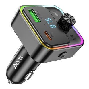 FM-трансмітер Hoco E81 USB-C PD30W+USB-A QC18W/BT5.0 Total 30W Чорний 6942007612296 фото