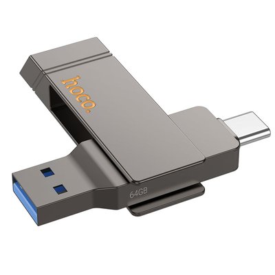 USB флеш-накопичувач Hoco UD15 Clever USB3.2 64GB Type-C Колір Сiрий 6942007611572 фото