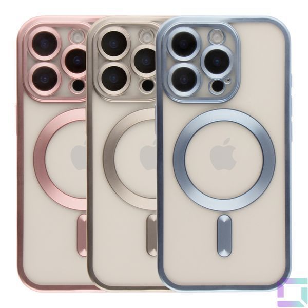 Чехол TPU Metallic Chrome Full Camera with Magsafe для iPhone 16 Pro Max Chrome Black 2020000451235 фото