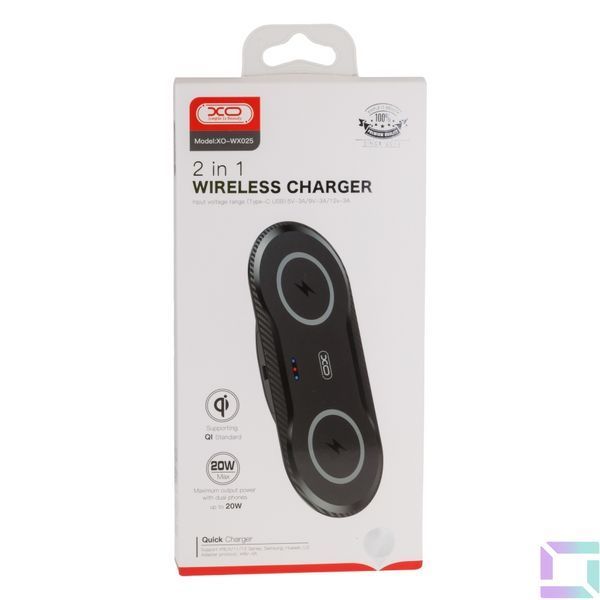 Беспроводное Зарядное Устройство XO WX025 20W 2 in 1 Черный 6920680879359 фото