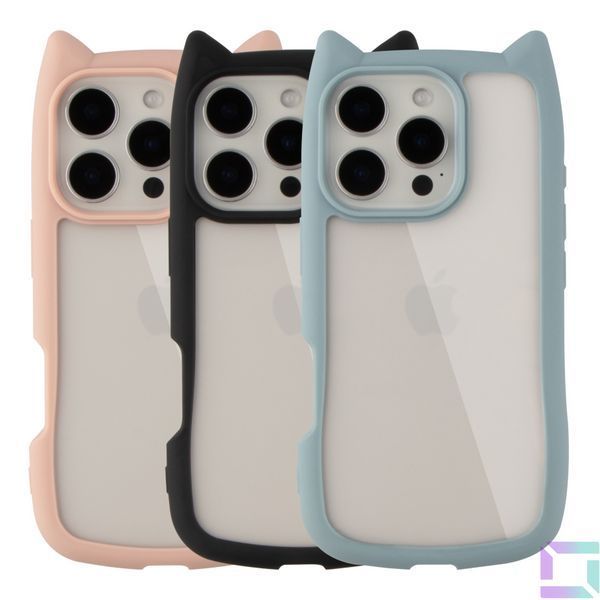 Чохол TPU+PC Cat Ears Case для iPhone 16 Pro Max Black 2020000470908 фото