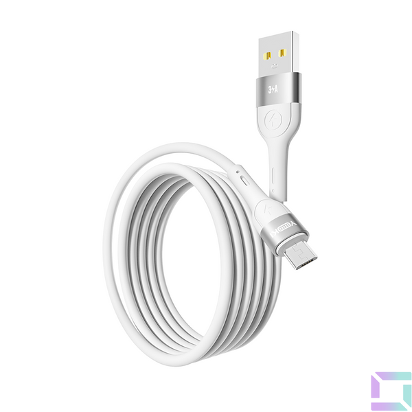 Кабель USB YOKI EXTRA YK-EX11 Micro 3A 1.2m Колір Бiлий 6907858579006 фото