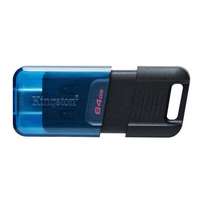 USB флеш-накопичувач 3.2 Kingston DataTraveler 80M 64gb Type C Колір Чорний/Блакитний 740617330656 фото