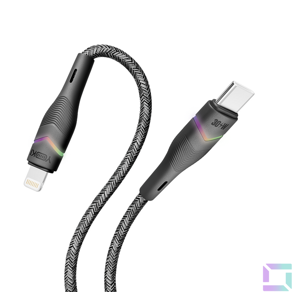 USB YOKI RGB YK-RG24 Type-C to Lightning 30W 1.2m Цвет Черный 6907858579679 фото