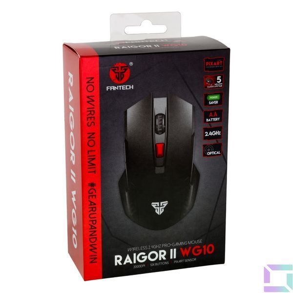 Бездротова Миша Ігрова FANTECH WG10 Raigor II Чорний 6972661281064 фото