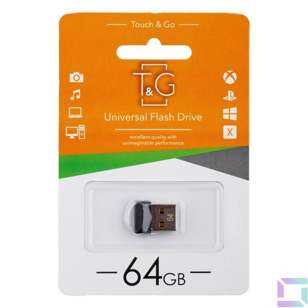 USB флеш-накопичувач T&G 64gb Shorty 010 Чорний 4711472586669 фото