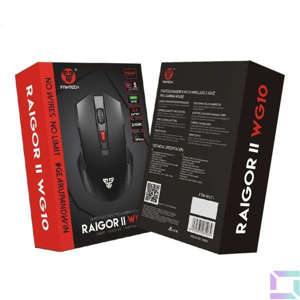 Бездротова Миша Ігрова FANTECH WG10 Raigor II Чорний 6972661281064 фото