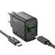 Мережевий Зарядний Пристрій Hoco CS23A 1USB/1USB-C PD/QC 30W+Type-C to Type-C Чорний 6942007609968 фото 3