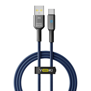 USB YOKI SMART YK-SM31 Type-C 3A 1.2m Цвет Черно-Синий 6907858579686 фото