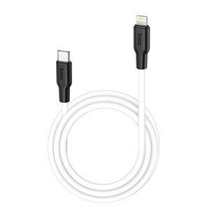 Кабель USB Hoco X21 Plus Silicone PD 20W Type-C to Lightning Чорно-Білий 6931474742162 фото