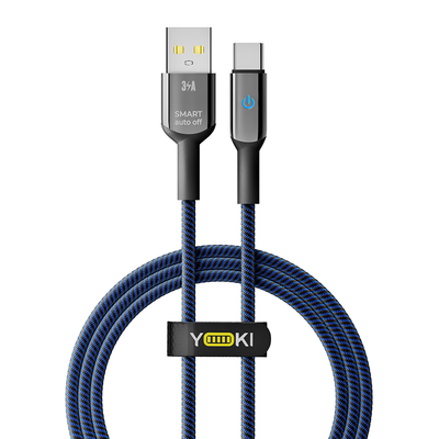 Кабель USB YOKI SMART YK-SM31 Type-C 3A 1.2m Колір Чорно-Синій 6907858579686 фото