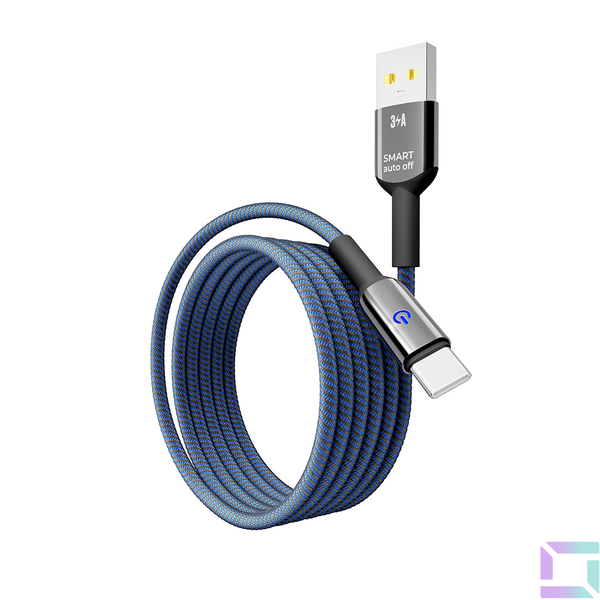 USB YOKI SMART YK-SM31 Type-C 3A 1.2m Цвет Черно-Синий 6907858579686 фото