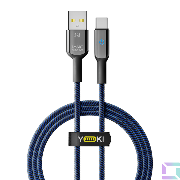 USB YOKI SMART YK-SM31 Type-C 3A 1.2m Цвет Черно-Синий 6907858579686 фото