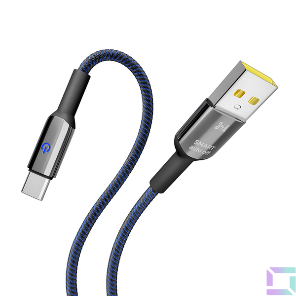 USB YOKI SMART YK-SM31 Type-C 3A 1.2m Цвет Черно-Синий 6907858579686 фото