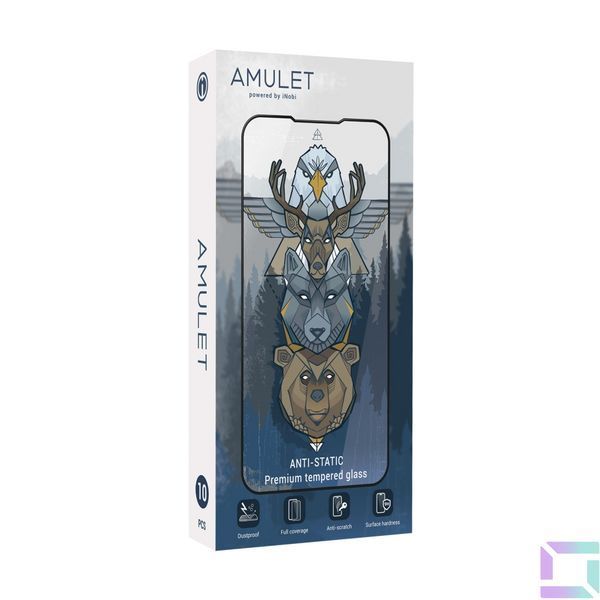 BOX 10 шт Захисне скло AMULET 2.5D HD Antistatic for iPhone 12 Pro Max Чорний 6902043845225 фото