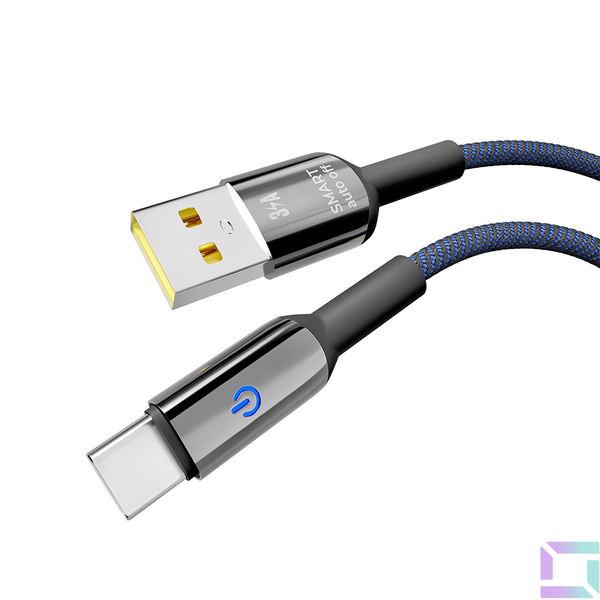 USB YOKI SMART YK-SM31 Type-C 3A 1.2m Цвет Черно-Синий 6907858579686 фото