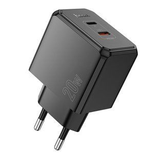 Сетевое Зарядное Устройство Hoco CS16A 1USB-C/1IP PD/QC 20W Черный 6942007638364 фото