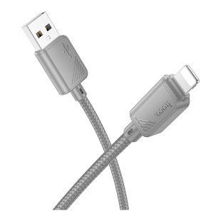 Кабель USB Hoco X113 Lightning 2.4A Сiрий 6942007646130 фото