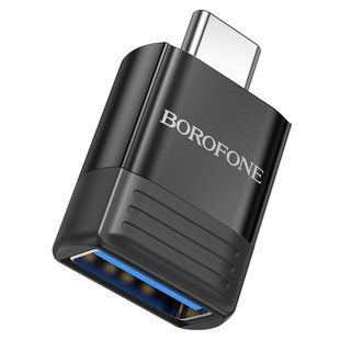 Перехідник Borofone BV18 Type-C male to USB female USB3.0 Чорний 6941991104015 фото