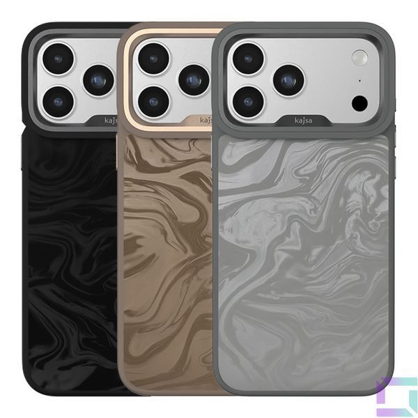 Чохол Kajsa Glamorous Collection Fluid Art with MagSafe для iPhone 17 Pro Max Grey O-Ring 2020000507604 фото