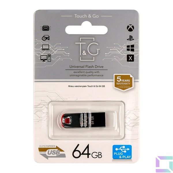 USB флеш-накопичувач T&G 64gb Chrome 115 Сталевий 4719303950122 фото