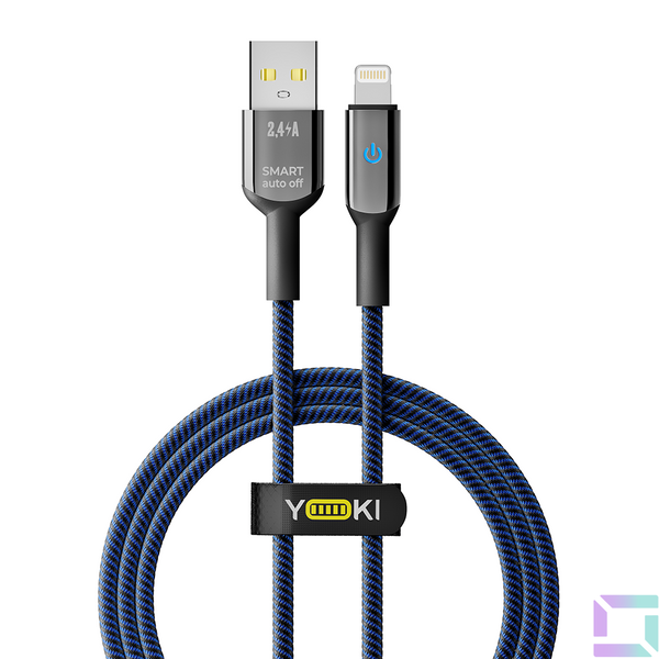 USB YOKI SMART YK-SM31 Lightning 2.4A 1.2m Цвет Черно-Синий 6907858579693 фото