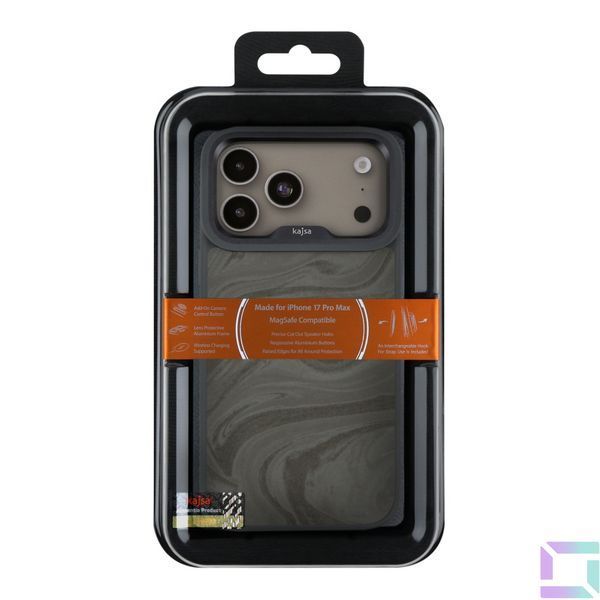 Чохол Kajsa Glamorous Collection Fluid Art with MagSafe для iPhone 17 Pro Max Grey O-Ring 2020000507604 фото