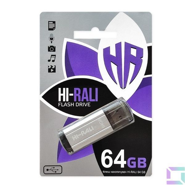 USB флеш-накопичувач Hi-Rali Stark 64gb Сталевий 4711472588731 фото