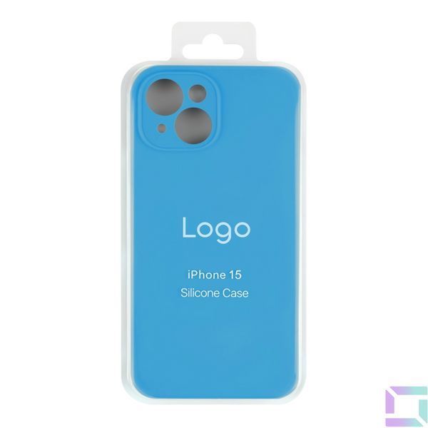 Чохол Silicone Case Full Size with Frame для iPhone 15 М'ята упаковка 16.Blue 2020000522164 фото