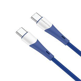 Кабель USB Borofone BX60 Superior 60W Type C to Type C Синiй 6931474753304 фото