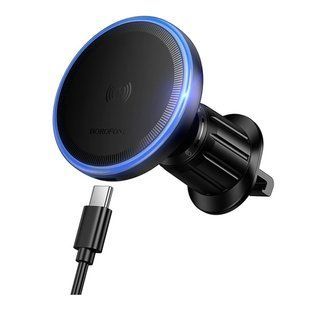 Автотримач Borofone BH224 Magnetic Wireless 15W Чорний 6941991126918 фото