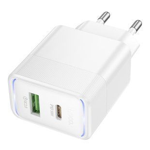 Сетевое Зарядное Устройство Hoco CS112A 1USB/1USB-C QC/PD 30W Білий 6942007680394 фото