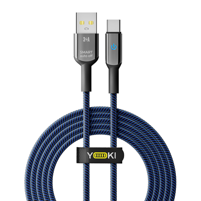 Кабель USB YOKI SMART YK-SM31 Type-C 3A 2m Колір Чорно-Синій 6907858579709 фото