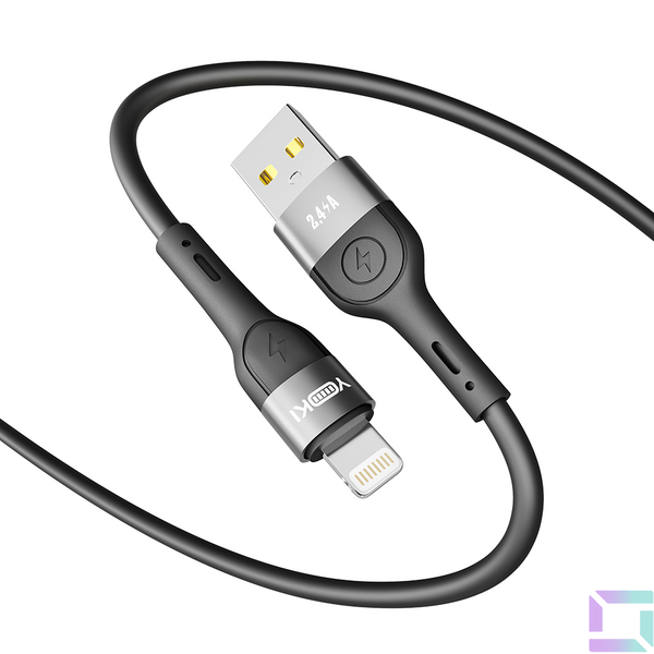 Кабель USB YOKI EXTRA YK-EX11 Lightning 2.4A 1.2m Колір Бiлий 6907858579044 фото