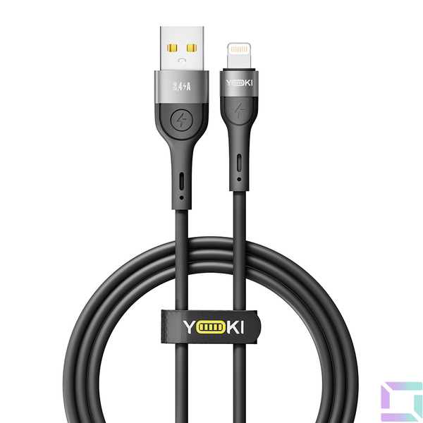 Кабель USB YOKI EXTRA YK-EX11 Lightning 2.4A 1.2m Колір Бiлий 6907858579044 фото