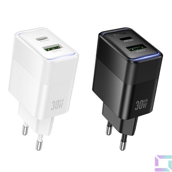 Сетевое Зарядное Устройство Hoco CS112A 1USB/1USB-C QC/PD 30W Білий 6942007680394 фото