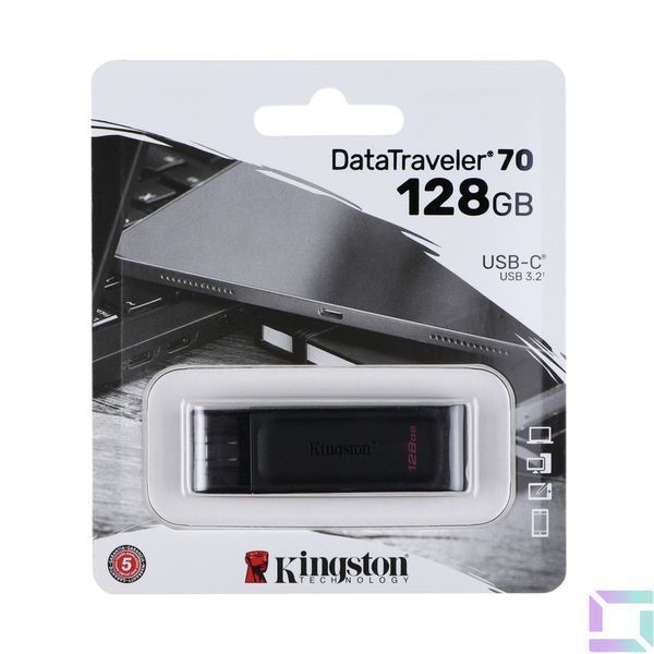 USB Flash Drive 3.2 Kingston DT 70 128Gb Type C Черный 740617305371 фото