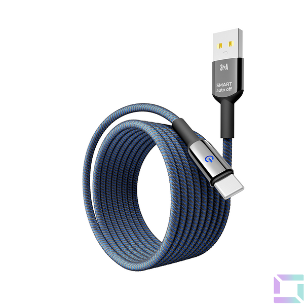 USB YOKI SMART YK-SM31 Type-C 3A 2m Цвет Черно-Синий 6907858579709 фото